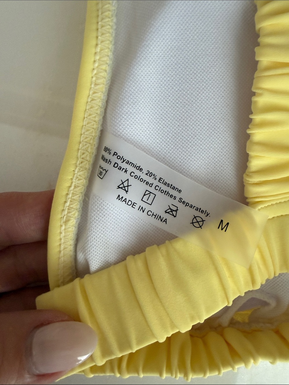 SHEIN Yellow Ruched Strap Triangle Bikini Set - Picture 5 of 6